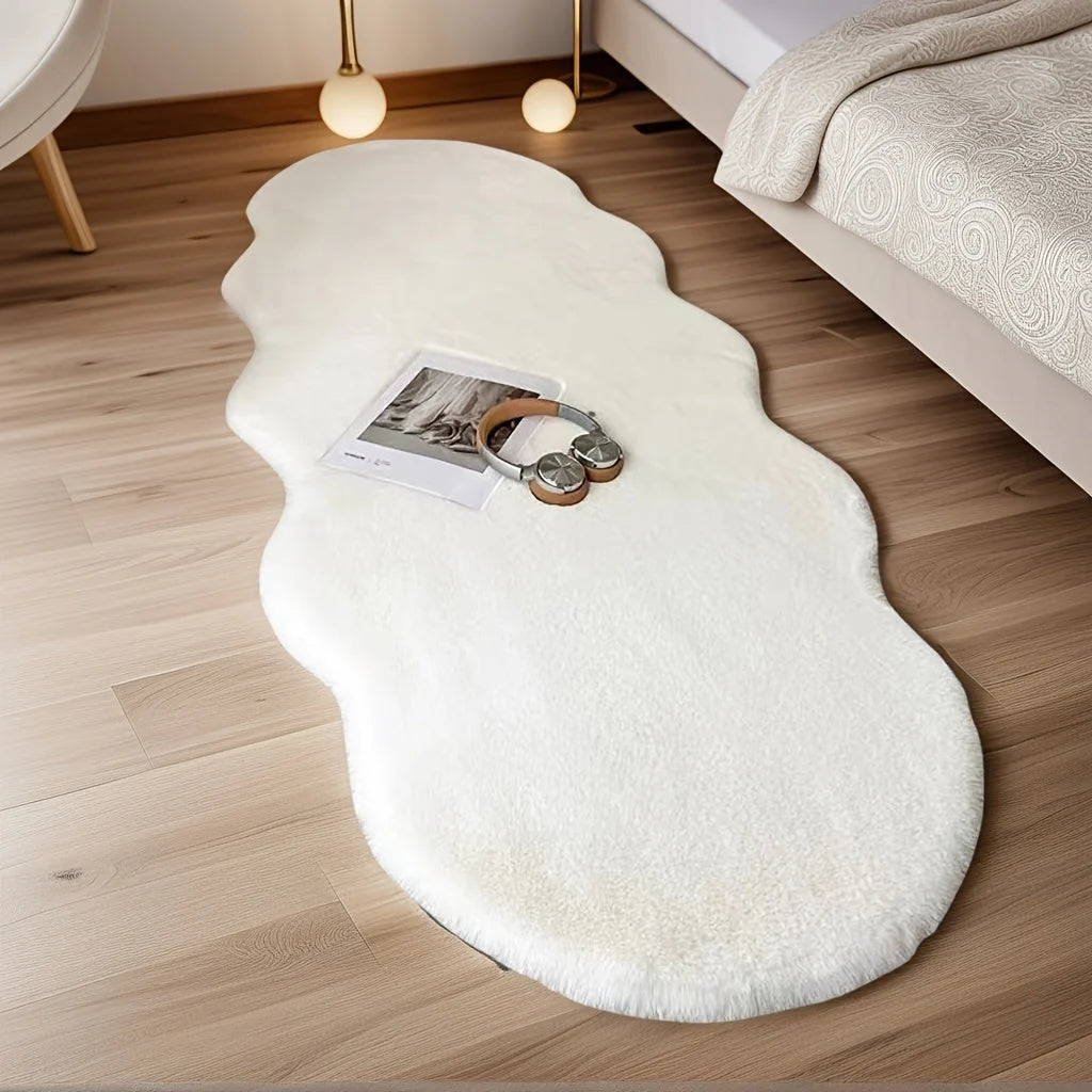 Area Rug Plush Polyester Machine-Washable & Non-Slip Backing