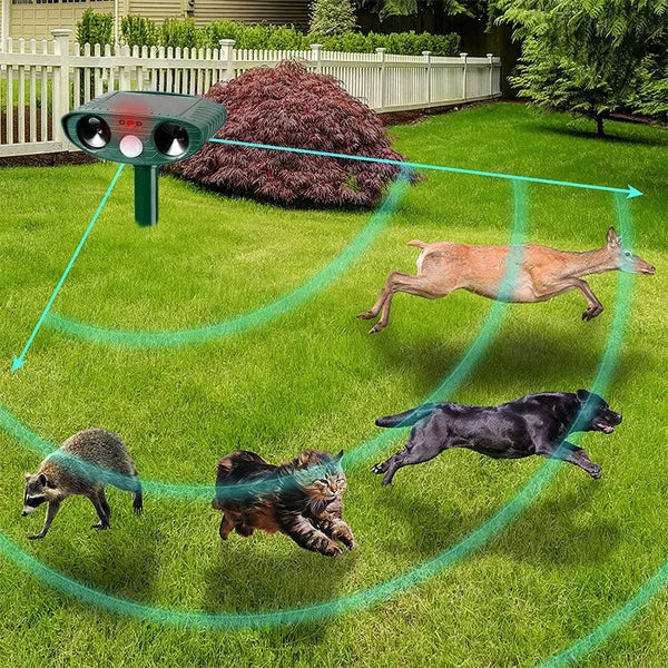 Armadillo Repellent Motion-Activated Ultrasonic Solar-Powered Weatherproof