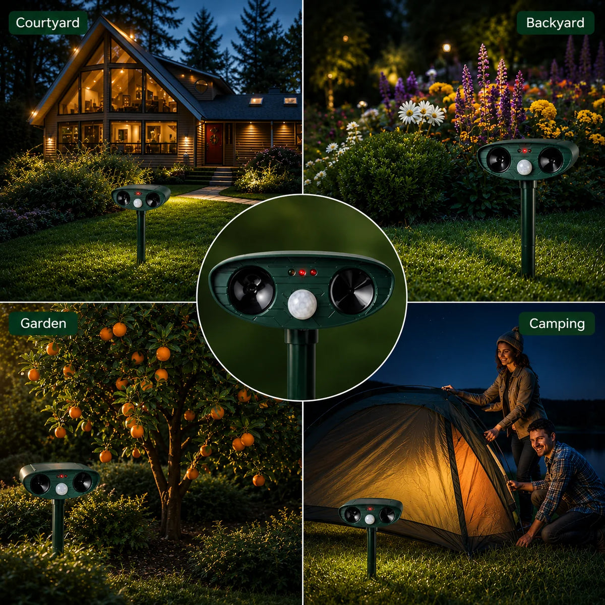 Armadillo Repeller Solar-Powered Ultrasonic Motion-Activated