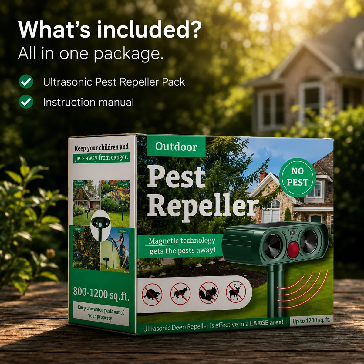 Armadillo Repeller Solar-Powered Ultrasonic Motion-Activated