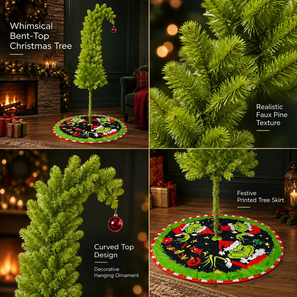 Artificial Christmas Tree Bendable Branches & No-Shed PVC Needles