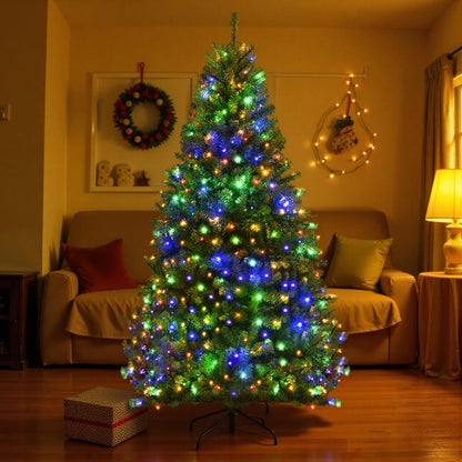 Artificial Christmas Tree Pre-Lit 350 LEDs 11 Lighting Modes
