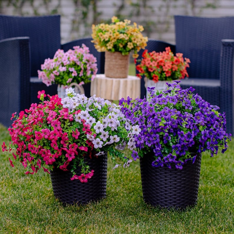 Artificial Flower Set UV-Resistant Realistic Indoor & Outdoor