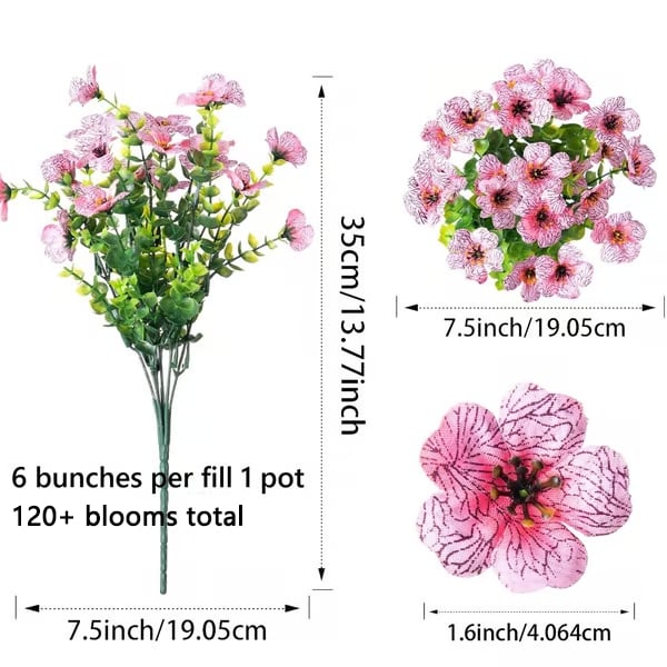 Artificial Flower Set UV-Resistant Realistic Indoor & Outdoor