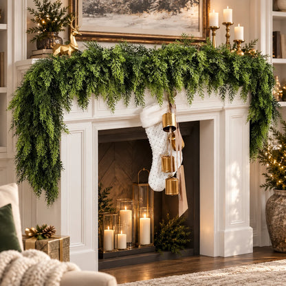 Artificial Pine Garland Flexible Realistic Needles 12 Ft