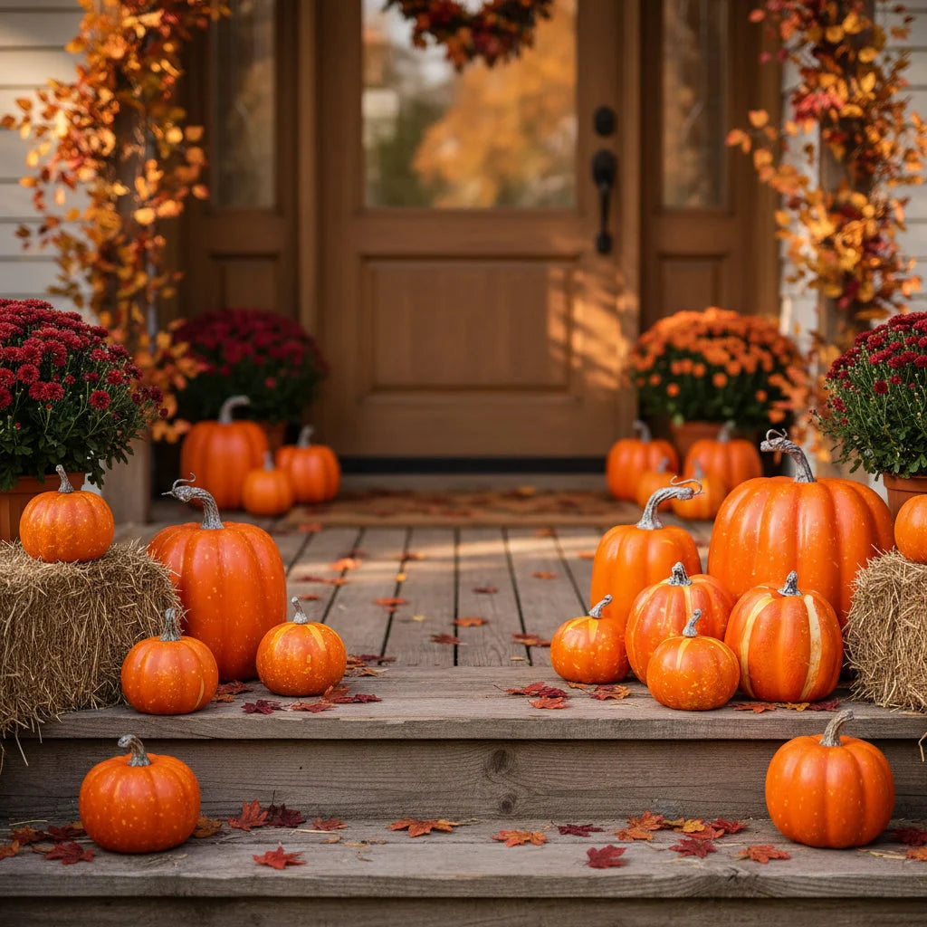 Artificial Pumpkin Set Lightweight Foam Set of 7
