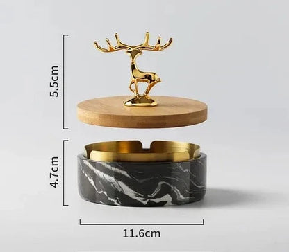 Ashtray Ceramic Deer Design Compact & Lightweight