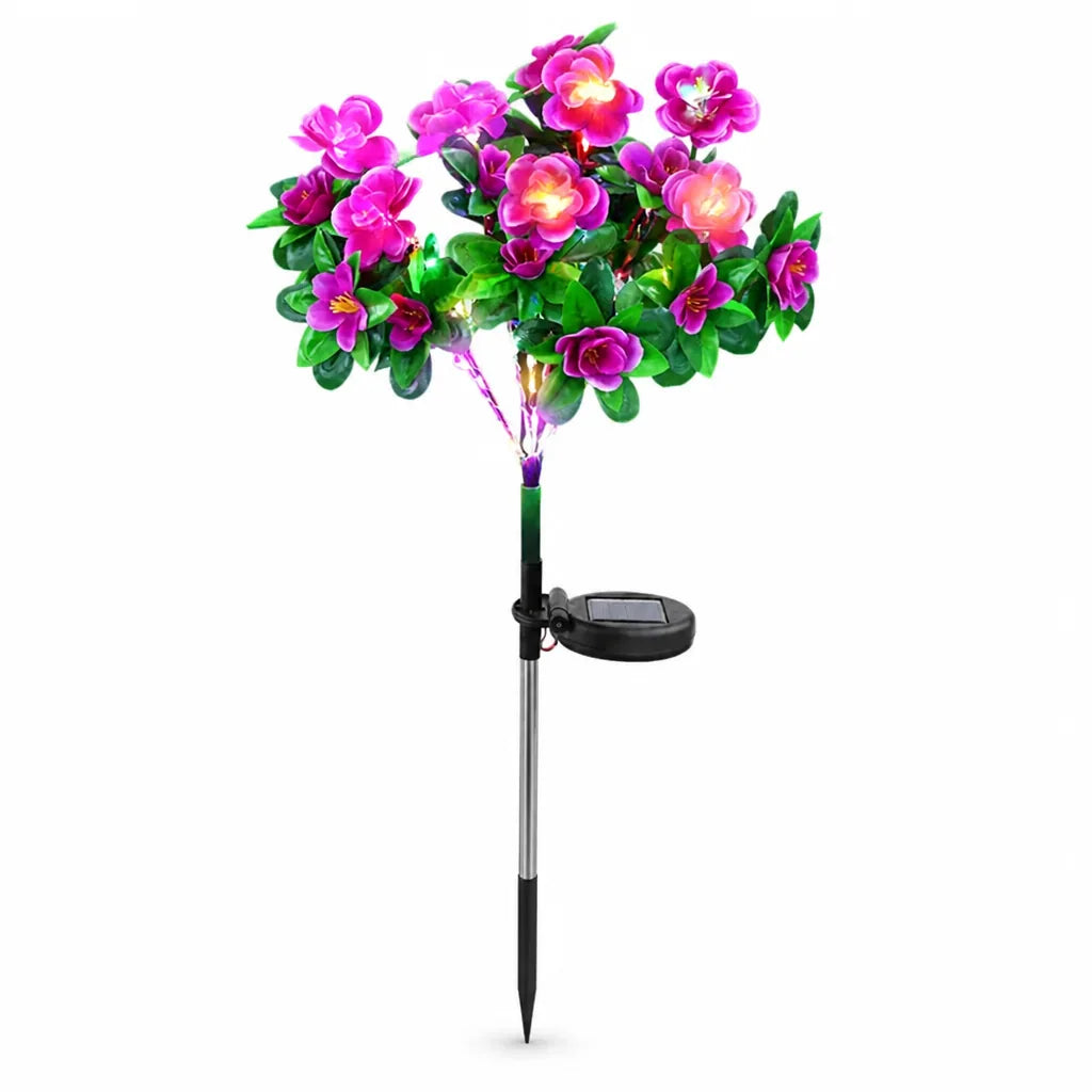 Automatic Dusk-to-Dawn Solar Outdoor Flower-Shaped Garden Stake Lights