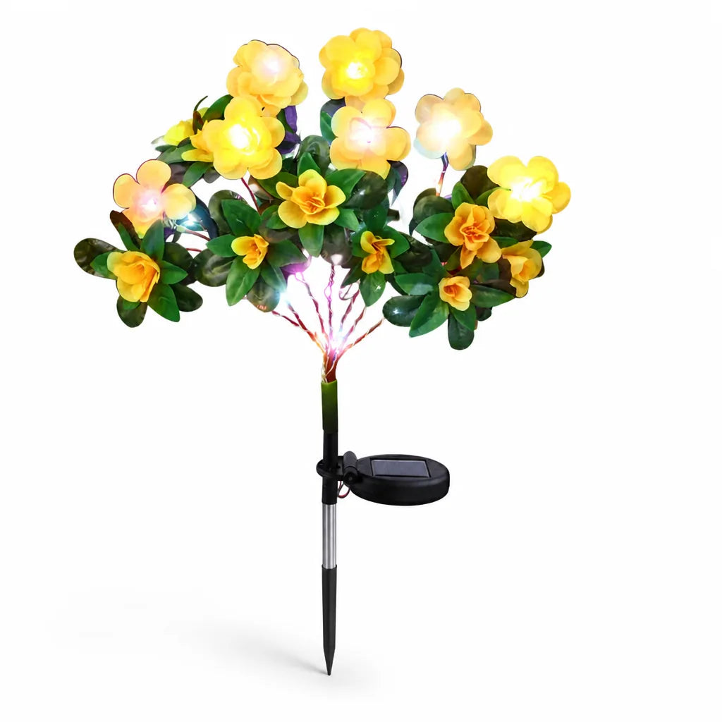 Automatic Dusk-to-Dawn Solar Outdoor Flower-Shaped Garden Stake Lights
