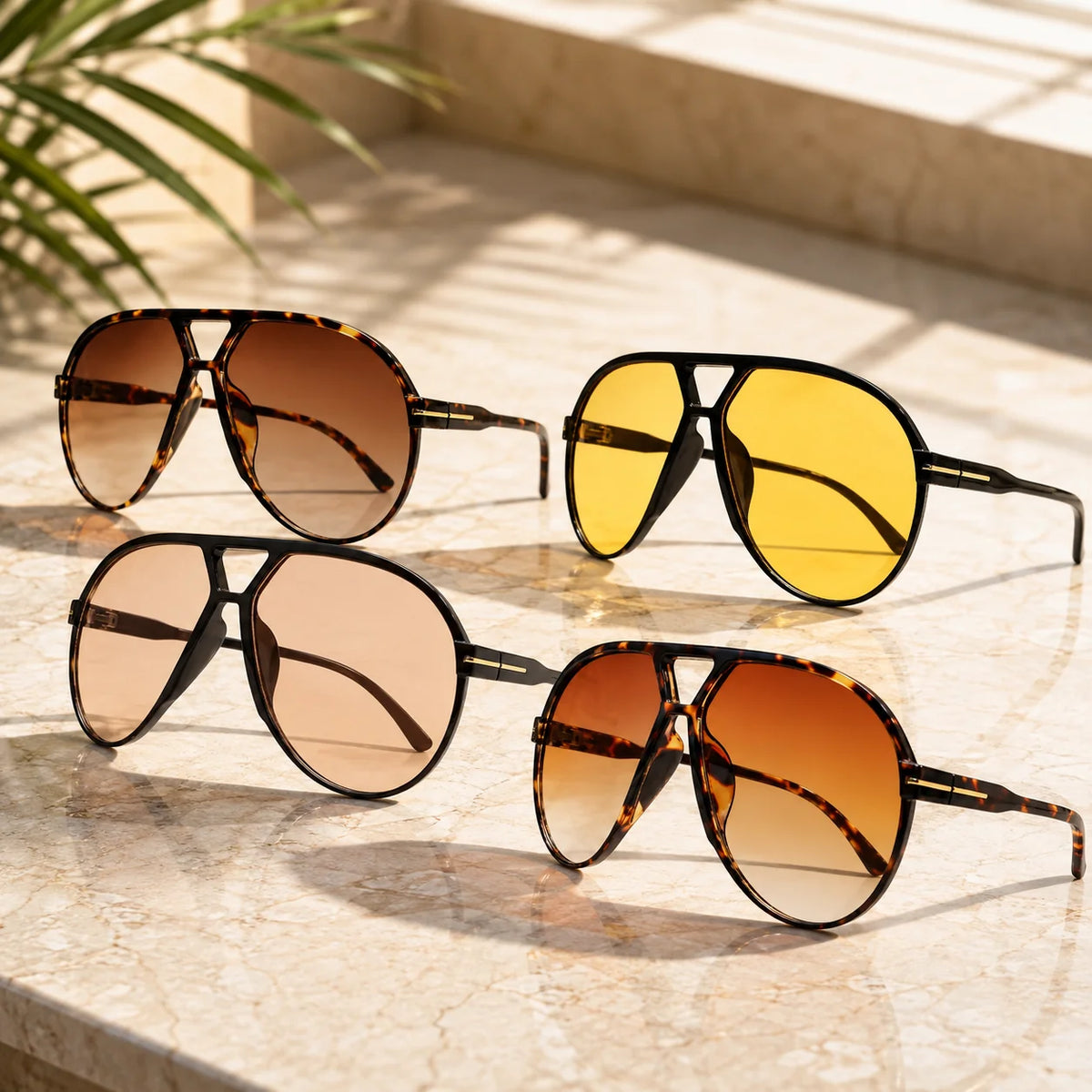 Aviator Sunglasses Oversized Square UV400 Lightweight