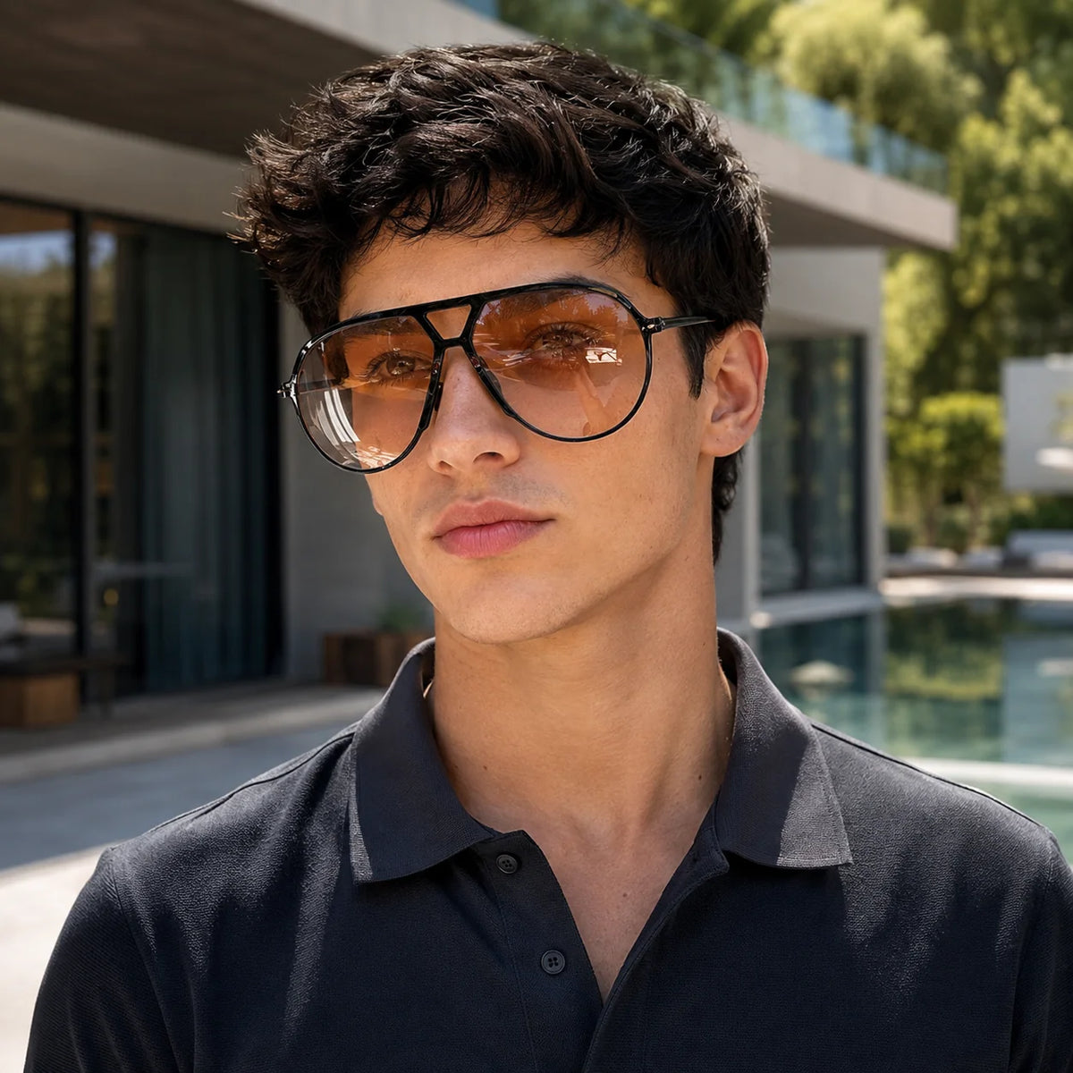 Aviator Sunglasses Oversized Square UV400 Lightweight