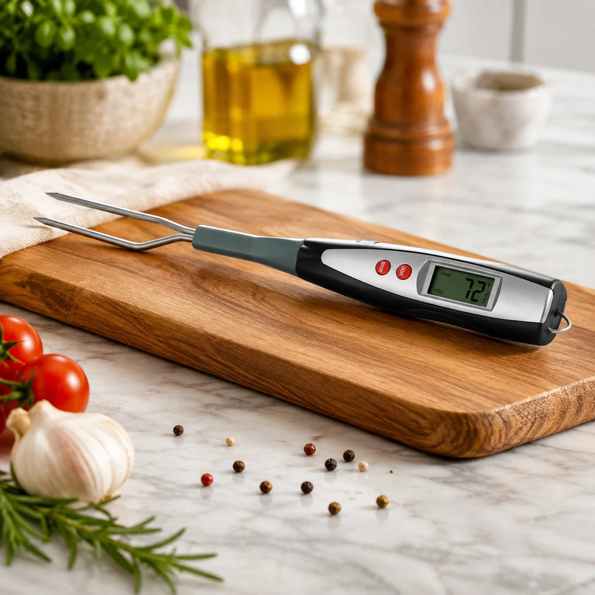 BBQ Thermometer Fork Instant-Read Stainless Steel Tines
