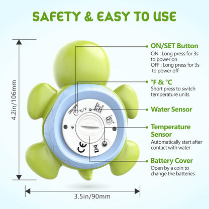 Baby Bath Thermometer Digital 3-Color LED Temperature Alert