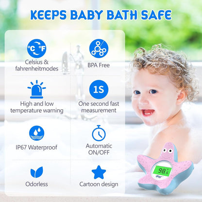 Baby Bath Thermometer Digital 3-Color LED Temperature Alert