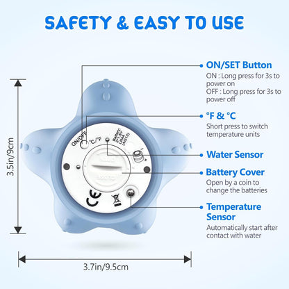 Baby Bath Thermometer Digital 3-Color LED Temperature Alert