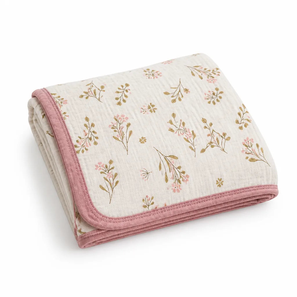 Baby Muslin Blanket 100% Cotton Breathable Vehicle Print