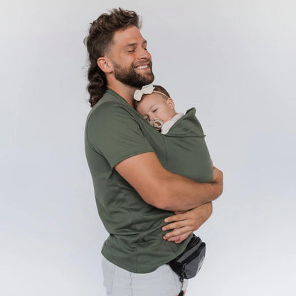 Babywearing T-Shirt Built-In Pouch Stretchy Cotton Machine-Washable