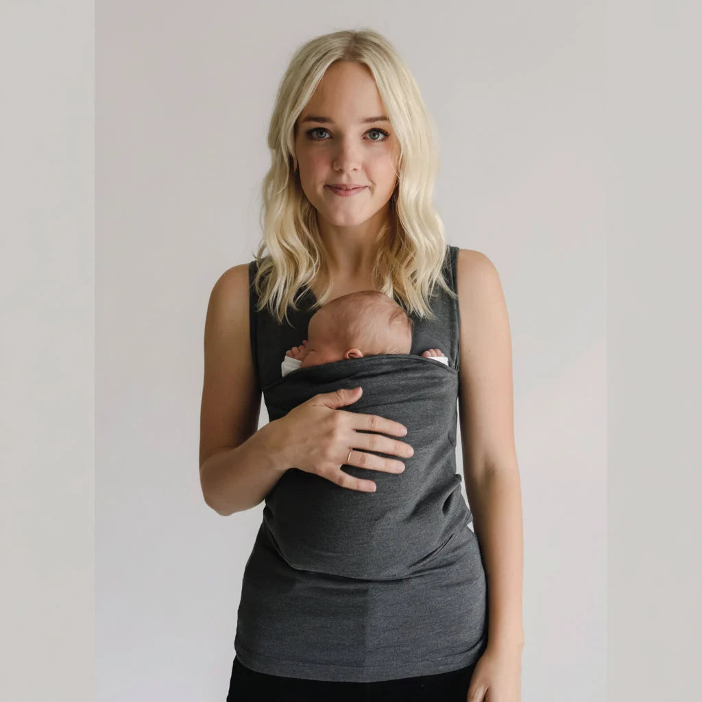 Babywearing T-Shirt Built-In Pouch Stretchy Cotton Machine-Washable