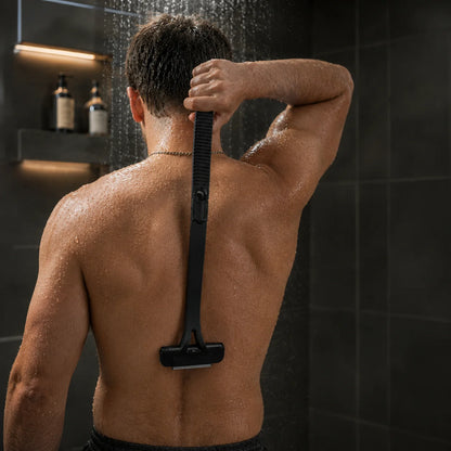 Back Shaver Folding Extra-Long Handle Dual Stainless Steel Blades