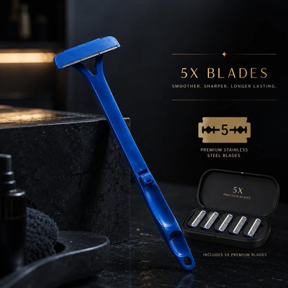 Back Shaver Folding Extra-Long Handle Dual Stainless Steel Blades