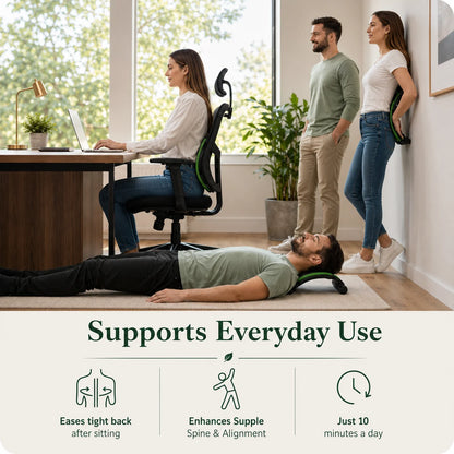 Back Stretcher & Posture Corrector 3-Level Adjustable Acupressure Surface