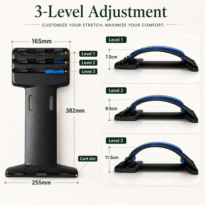 Back Stretcher & Posture Corrector 3-Level Adjustable Acupressure Surface