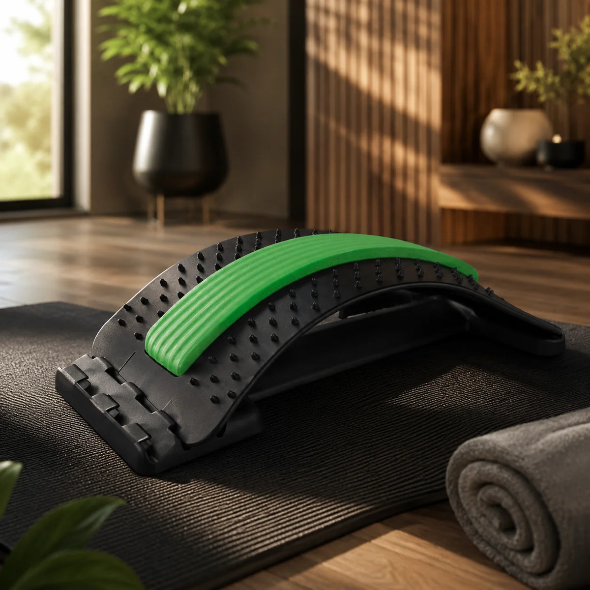 Back Stretcher & Posture Corrector 3-Level Adjustable Acupressure Surface