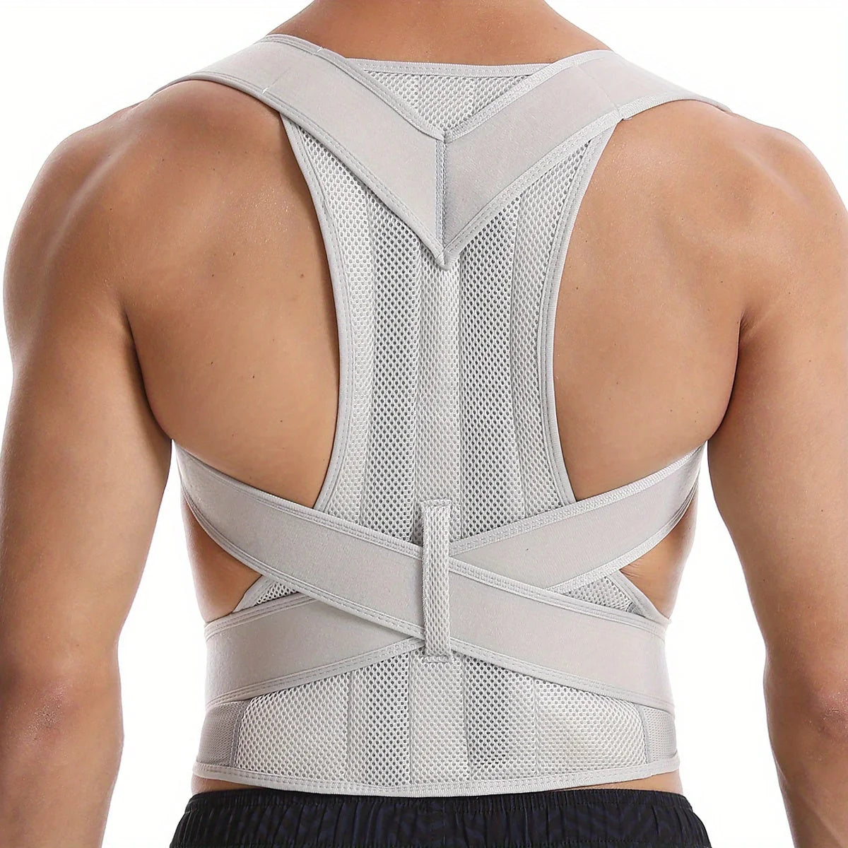 Back Support Brace Ergonomic Adjustable Straps & Breathable Neoprene