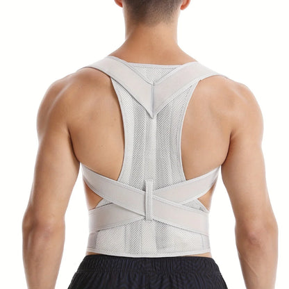 Back Support Brace Ergonomic Adjustable Straps & Breathable Neoprene