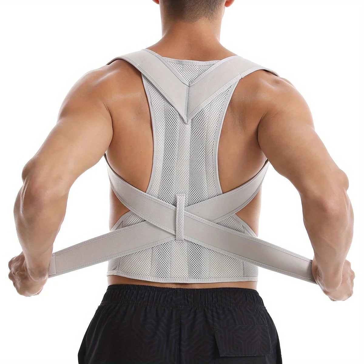 Back Support Brace Ergonomic Adjustable Straps & Breathable Neoprene
