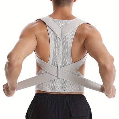 Back Support Brace Ergonomic Adjustable Straps & Breathable Neoprene