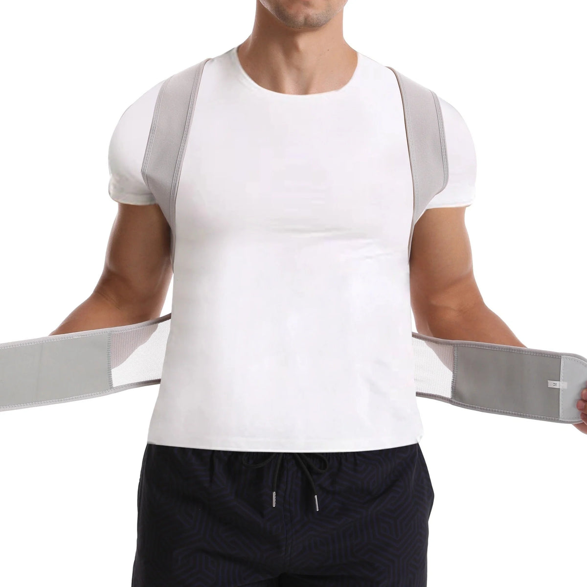 Back Support Brace Ergonomic Adjustable Straps & Breathable Neoprene