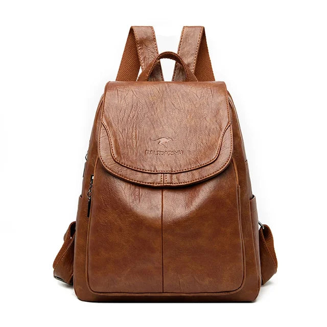 Backpack Cowhide Leather Organized Compartments