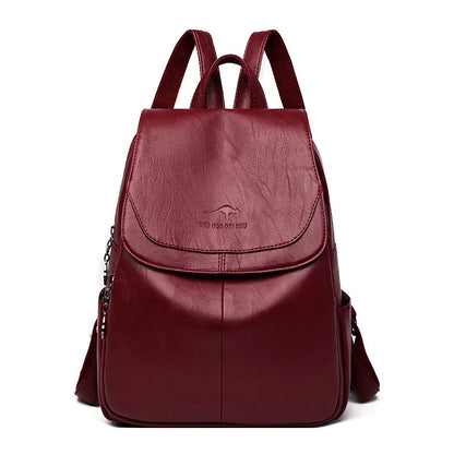Backpack Cowhide Leather Organized Compartments