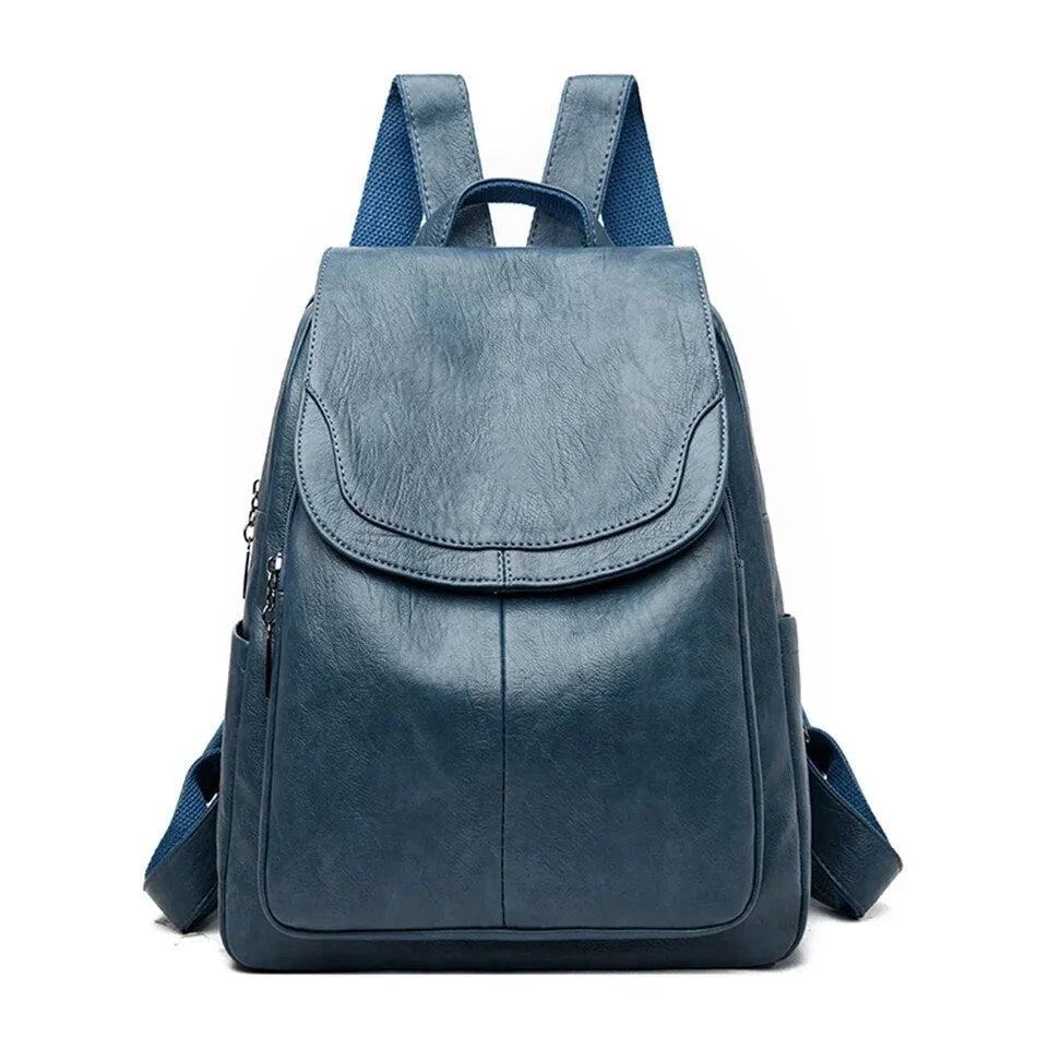Backpack Cowhide Leather Organized Compartments