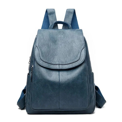 Backpack Cowhide Leather Organized Compartments