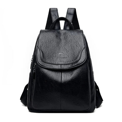 Backpack Cowhide Leather Organized Compartments