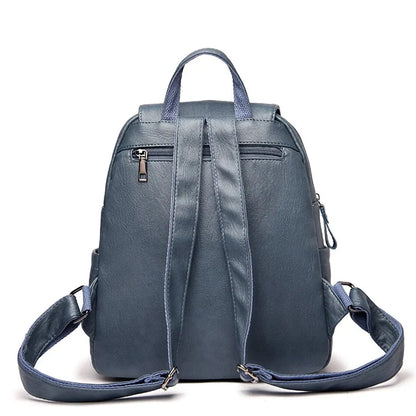 Backpack Cowhide Leather Organized Compartments