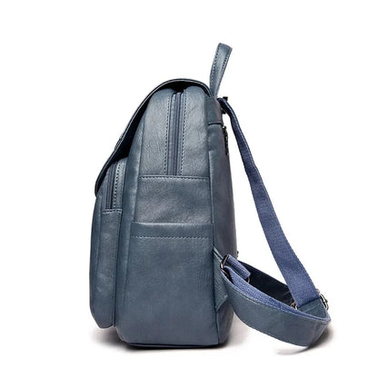 Backpack Cowhide Leather Organized Compartments
