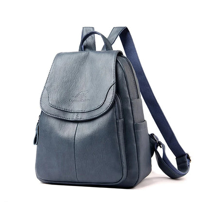 Backpack Cowhide Leather Organized Compartments