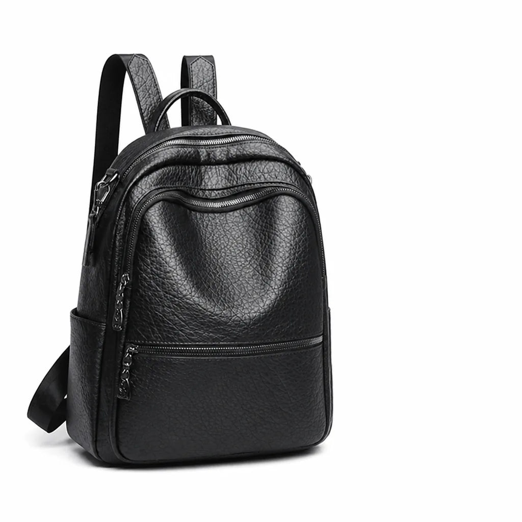 Backpack Genuine Leather Multiple Compartments & Padded Straps