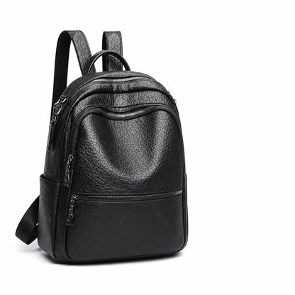 Backpack Genuine Leather Multiple Compartments & Padded Straps