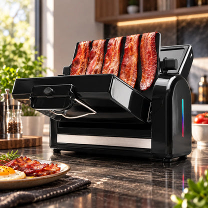 Bacon Cooker Vertical Nonstick Fold-Flat Holds Six