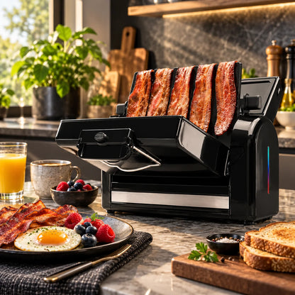 Bacon Cooker Vertical Nonstick Fold-Flat Holds Six