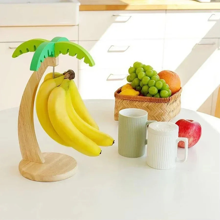 Banana Hanger Wood & Metal Palm Tree Design