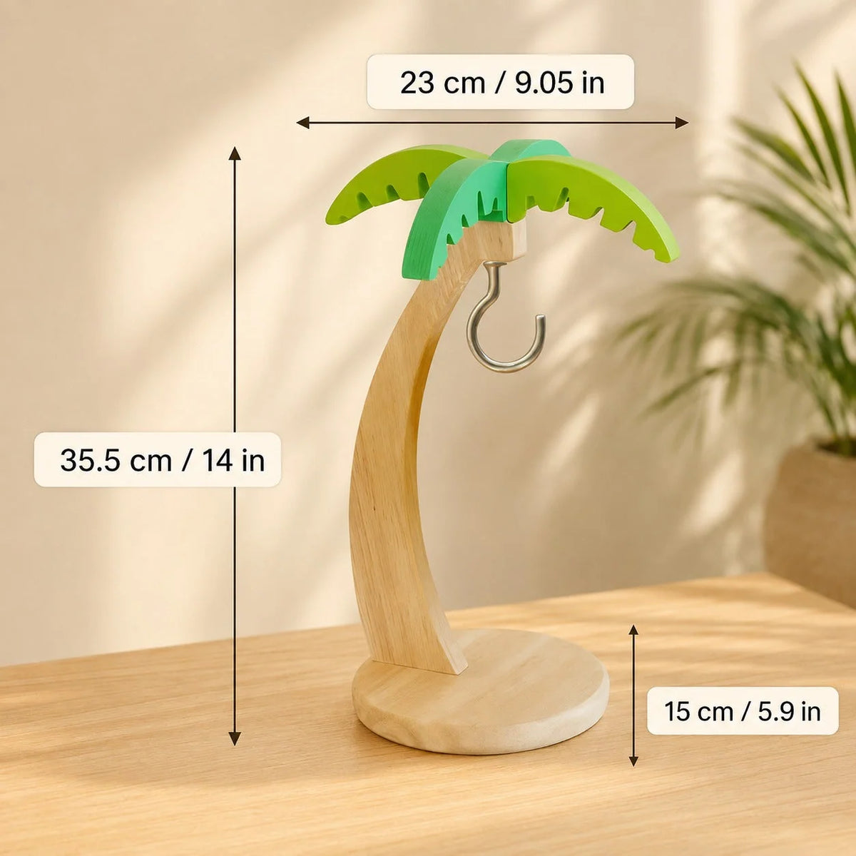 Banana Hanger Wood & Metal Palm Tree Design