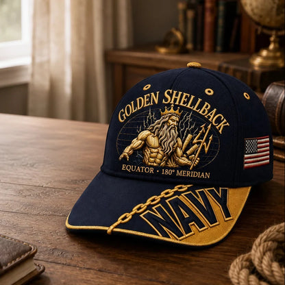 Baseball Cap Structured Adjustable Fit With Gold Chain Detail