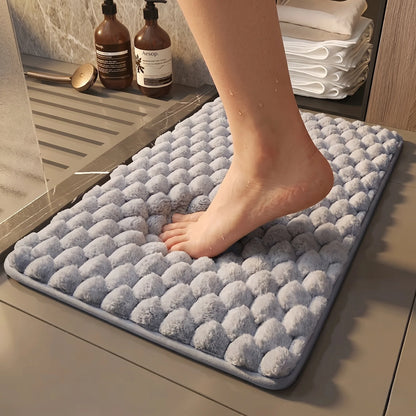 Bath Mat Memory Foam Flannel Non-Slip Backing