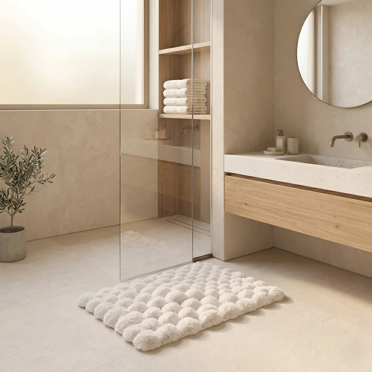 Bath Mat Memory Foam Flannel Non-Slip Backing