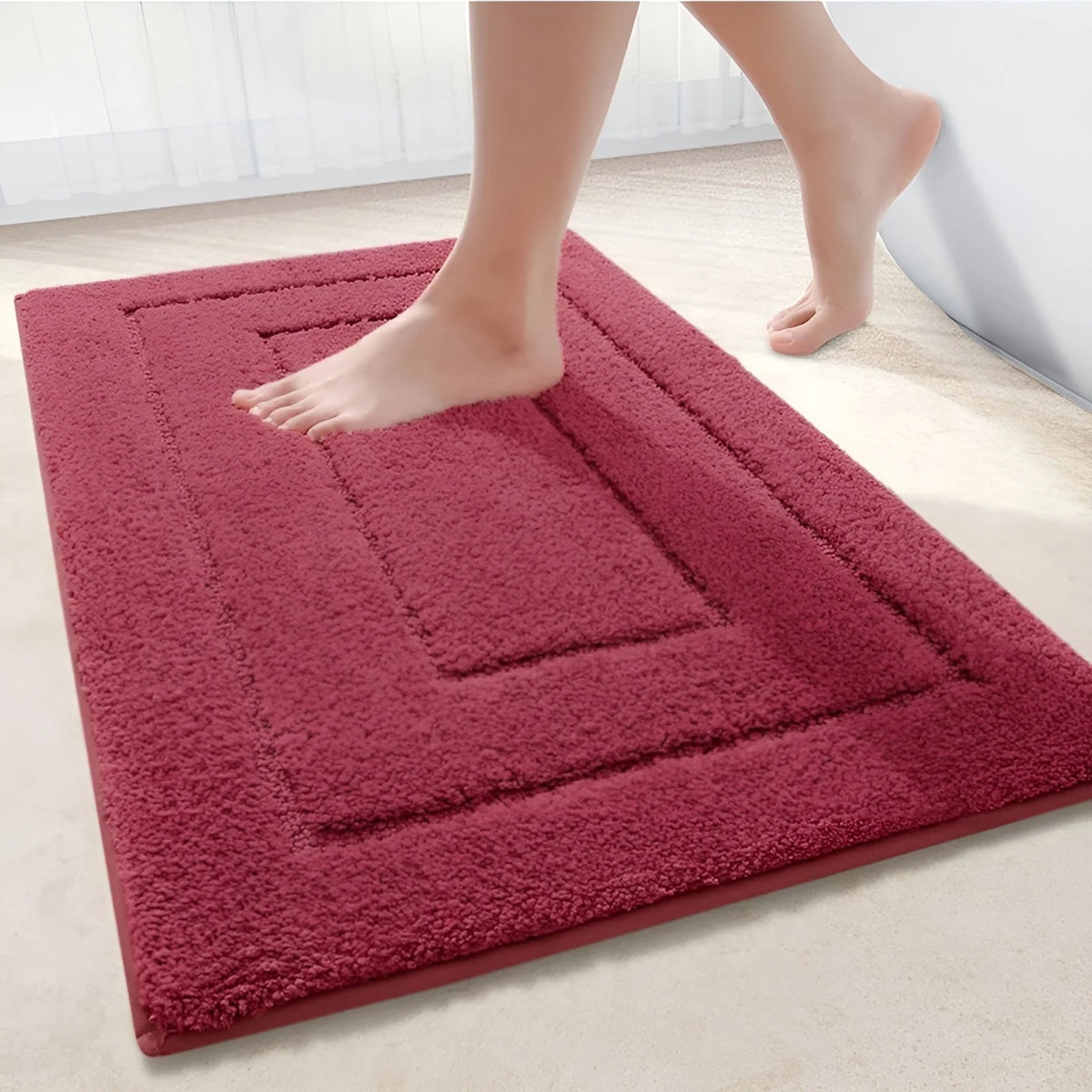 Bath Mat Microfiber Absorbent Non-Slip Machine Washable